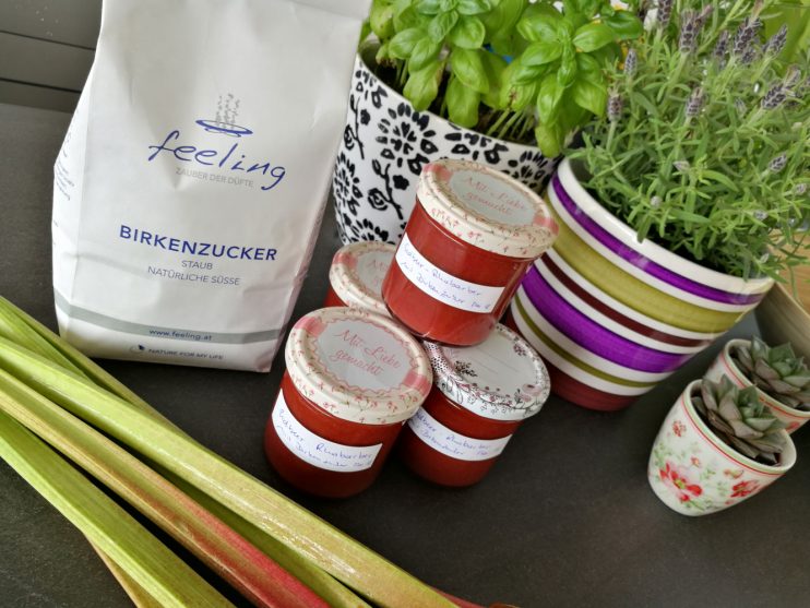 Erdbeer-Rhabarber-Fruchtaufstrich mit Birkenzucker